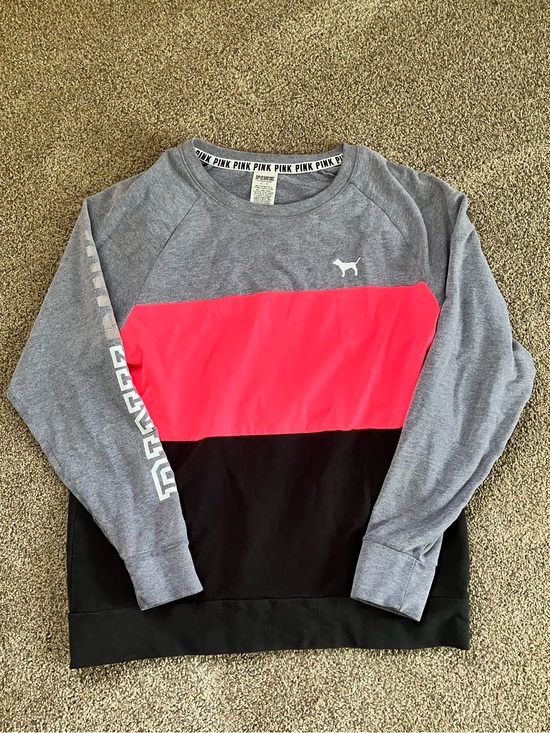 Victoria's Secret Tops - Victoria's Secret PINK Womens Colorblock Pullover - Pink, Gray, Black